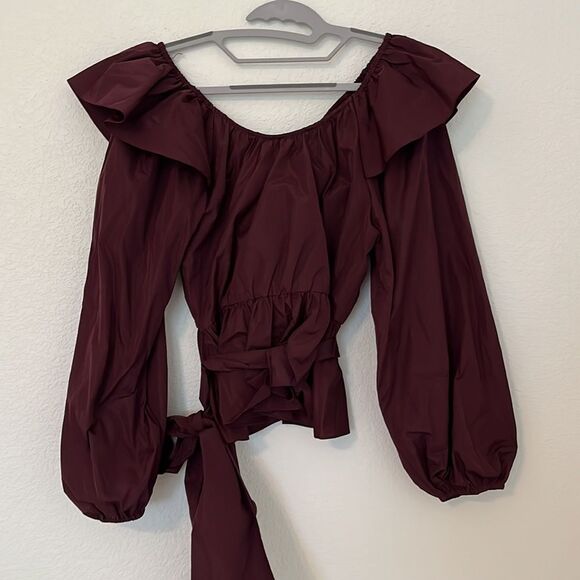 Nwt - Cabernet Shiela Long Sleeve Top by TANYA TAYLOR - Picture 6 of 6